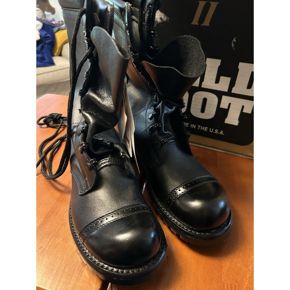 Corcoran Boots Mens 9C Black Cap Toe Field Combat Paratrooper Military Punk NOS